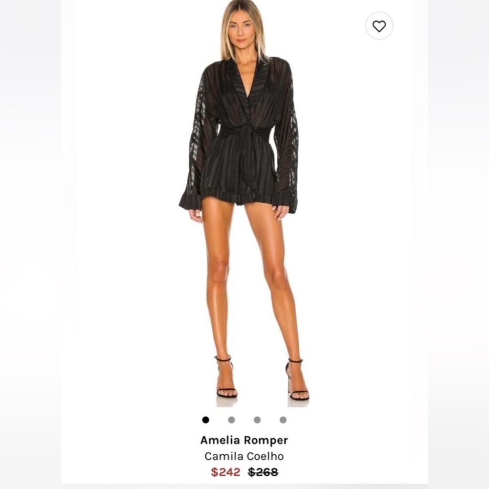 Camila Coelho Black Sheer Romper